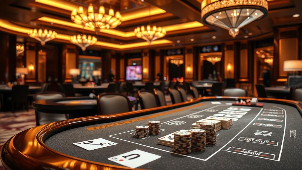 นักพนันมืออาชีพกำลังวิเคราะห์ข้อมูลบาคาร่าบนหน้าจอ แสดงถึงการใช้โปรแกรมและกลยุทธ์