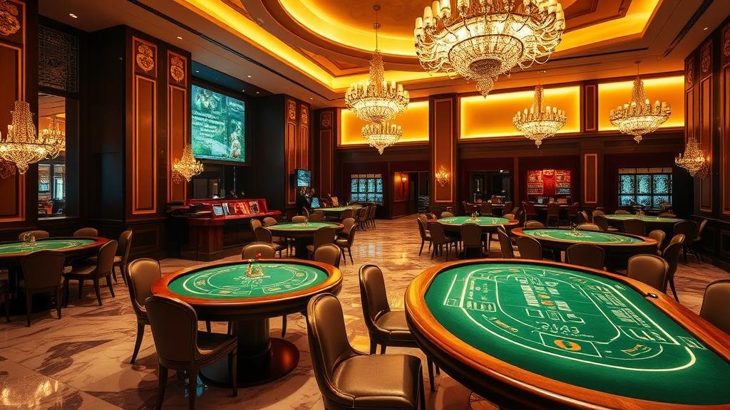 ตารางบาคาร่าพร้อมชิปและไพ่ แสดงอัตราจ่าย