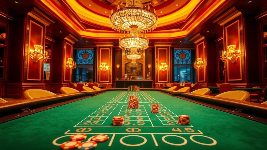 ดีลเลอร์กำลังสับไพ่บาคาร่าในคาสิโนหรู