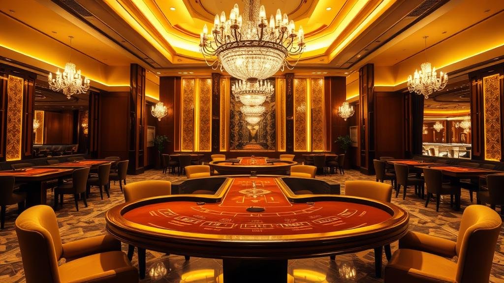 ดีลเลอร์บาคาร่ามืออาชีพกำลังแจกไพ่ในคาสิโนหรู