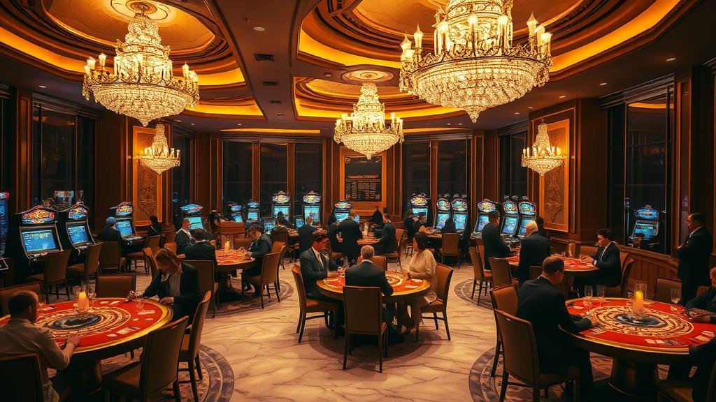 หน้าจอเกมสล็อตที่มีสัญลักษณ์ชนะ