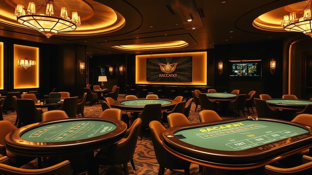 ดีลเลอร์สาวสวยกำลังแจกไพ่บาคาร่าที่โต๊ะ Big Gaming