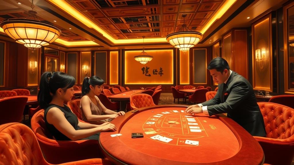 การวางชิปเดิมพันบนโต๊ะบาคาร่า