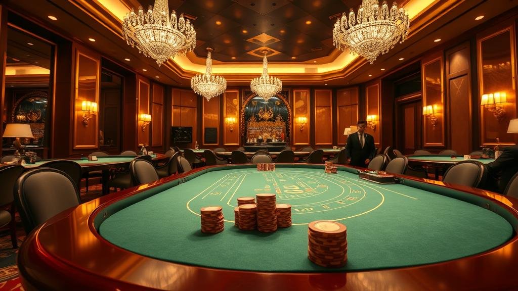 การวางเดิมพันไพ่คู่บาคาร่าบนหน้าจอแสดงอัตราจ่ายสีทอง