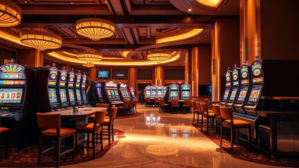 ผู้คนกำลังสนุกกับการเล่นสล็อตในคาสิโน