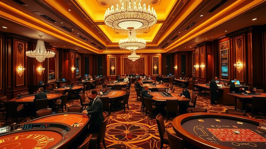 ภาพการวางเดิมพันบาคาร่าบนโต๊ะคาสิโน