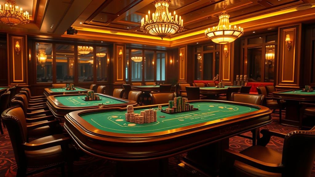 ภาพระยะใกล้ของเกมบาคาร่าที่กำลังดำเนินอยู่