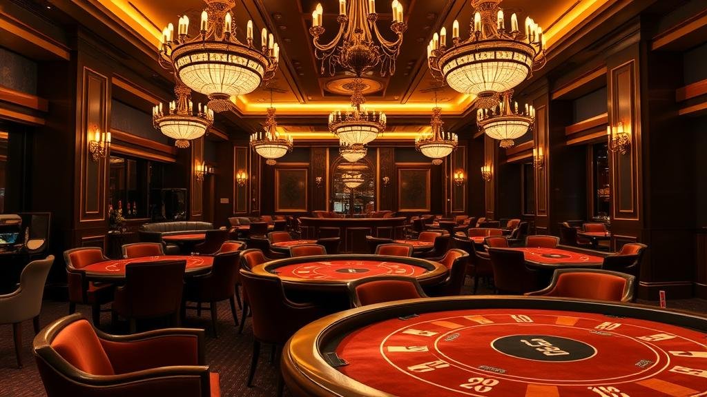 ดีลเลอร์สดกำลังแจกไพ่บาคาร่าในคาสิโนหรู