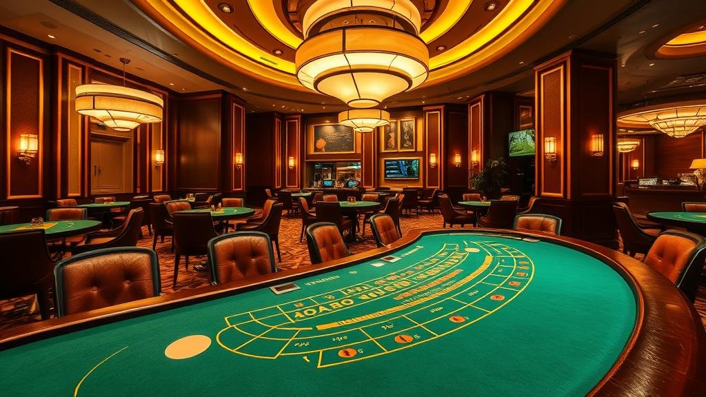 มือของผู้เล่นกำลังวางเดิมพันบนโต๊ะบาคาร่า