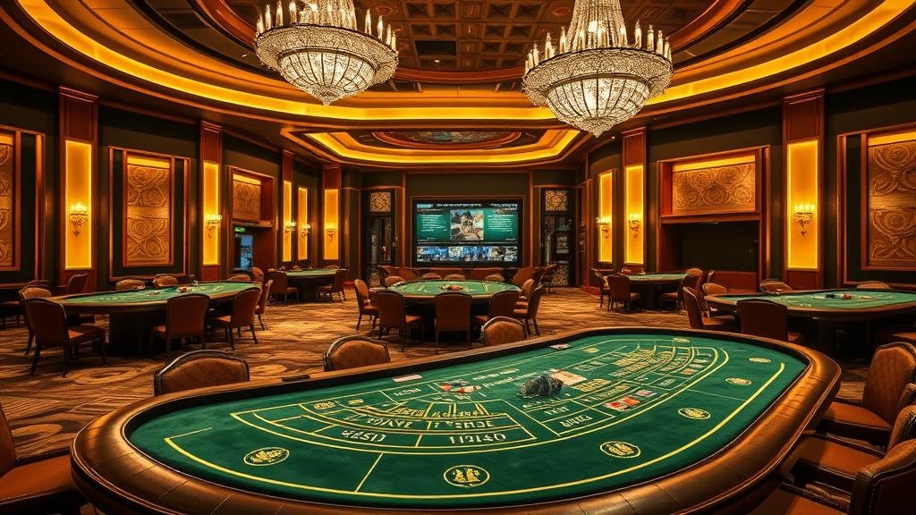 มือของผู้เล่นกำลังวางชิปเดิมพันบนโต๊ะบาคาร่า