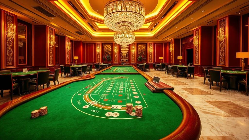 ดีลเลอร์บาคาร่าสดกำลังแจกไพ่ในคาสิโนหรู