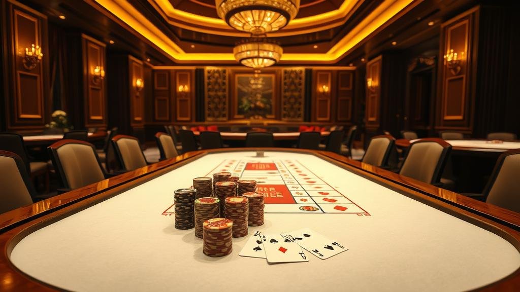 ดีลเลอร์สาวสวยกำลังแจกไพ่บาคาร่าในคาสิโนหรู