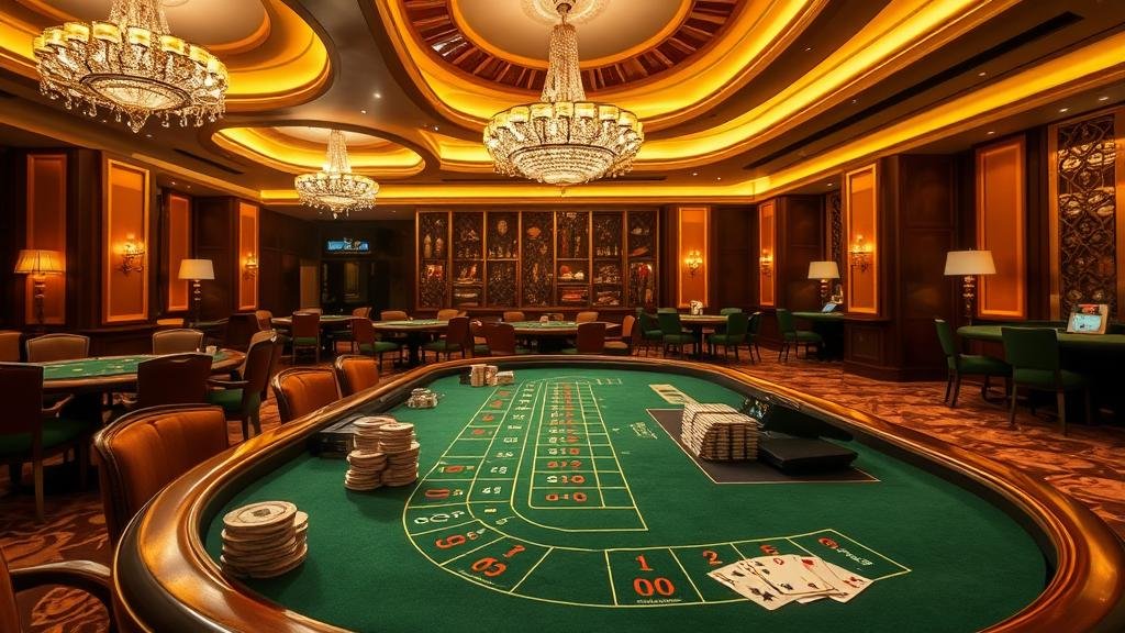 นักพนันมืออาชีพวางชิปบนโต๊ะบาคาร่า