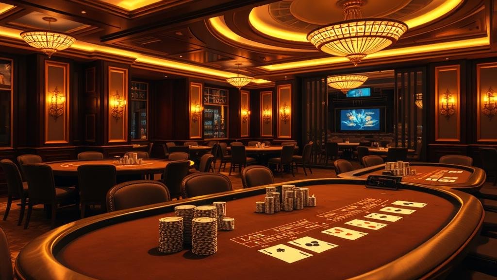 โต๊ะบาคาร่าพร้อมชิปและดีลเลอร์ยุโรป