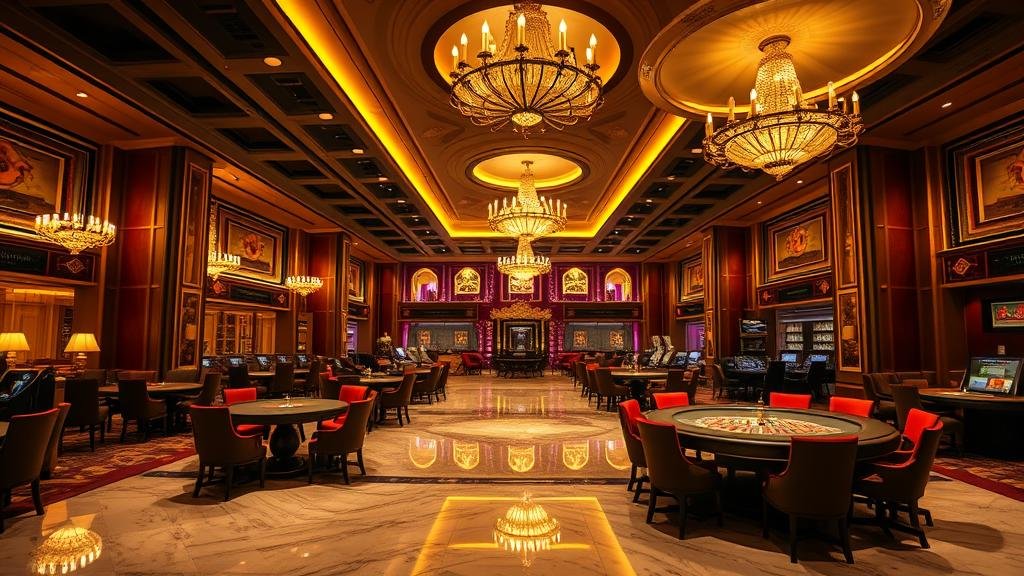 นักพนันฉลองชัยชนะครั้งใหญ่ที่ตู้สล็อต พร้อมเหรียญทองและกระดาษสีโปรยปราย