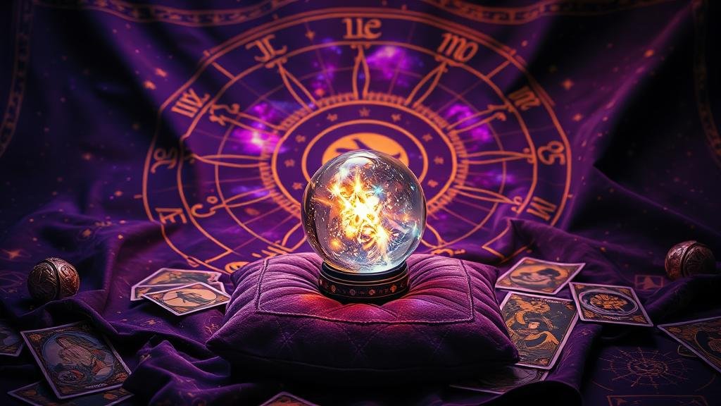 มือถือม้วนคัมภีร์โบราณเรืองแสง แสดงแผนผังดวงดาวและตัวเลข