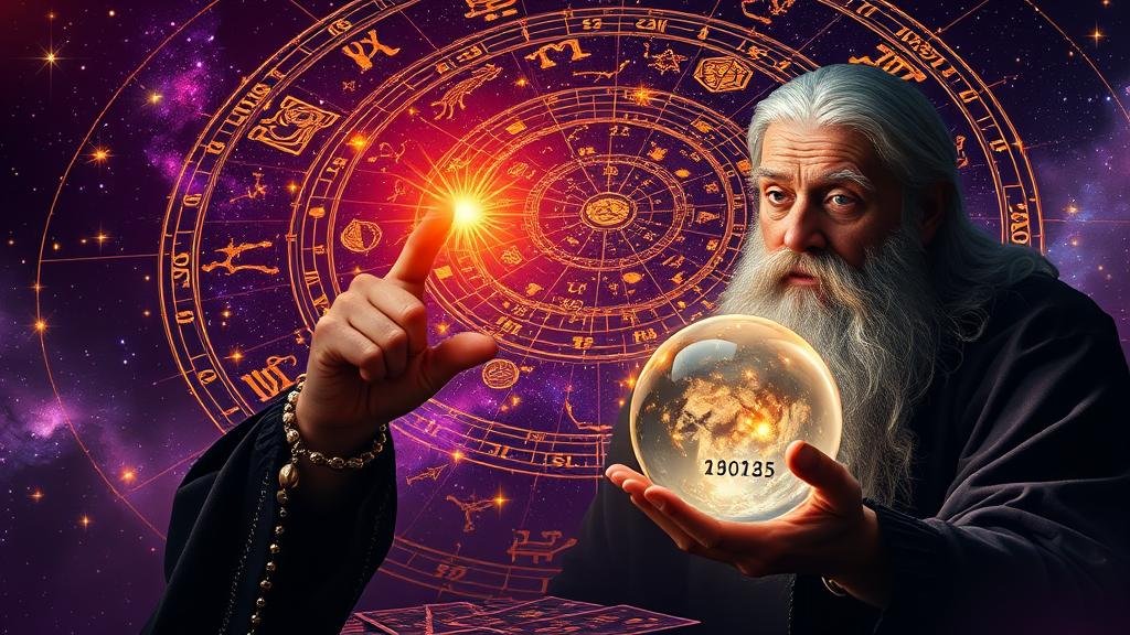 ผู้ชนะที่ถือลอตเตอรี่ที่ถูกรางวัล ท่ามกลางแสงทองจากจักรวาล