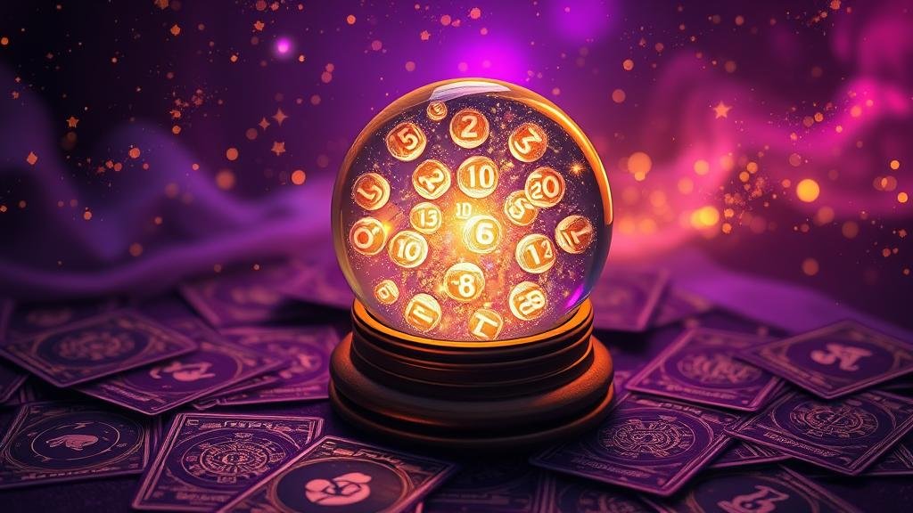 แผนผังดวงดาวและตัวเลขทำนายโชคลาภบนม้วนคัมภีร์โบราณ