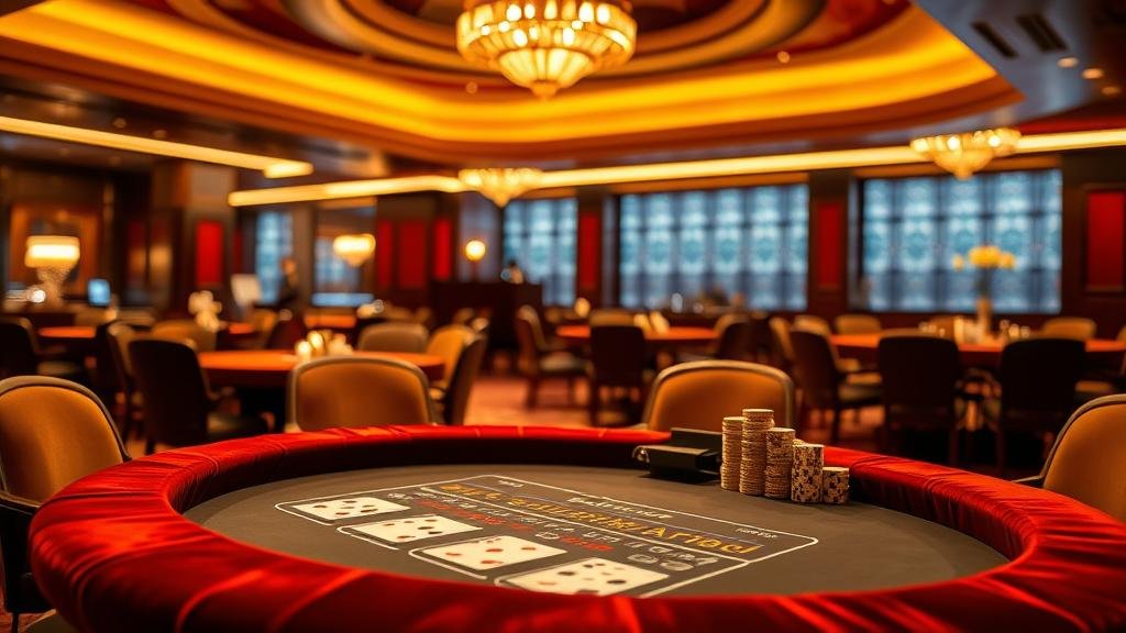 มือค่อยๆ เปิดไพ่บาคาร่าบนโต๊ะหรู