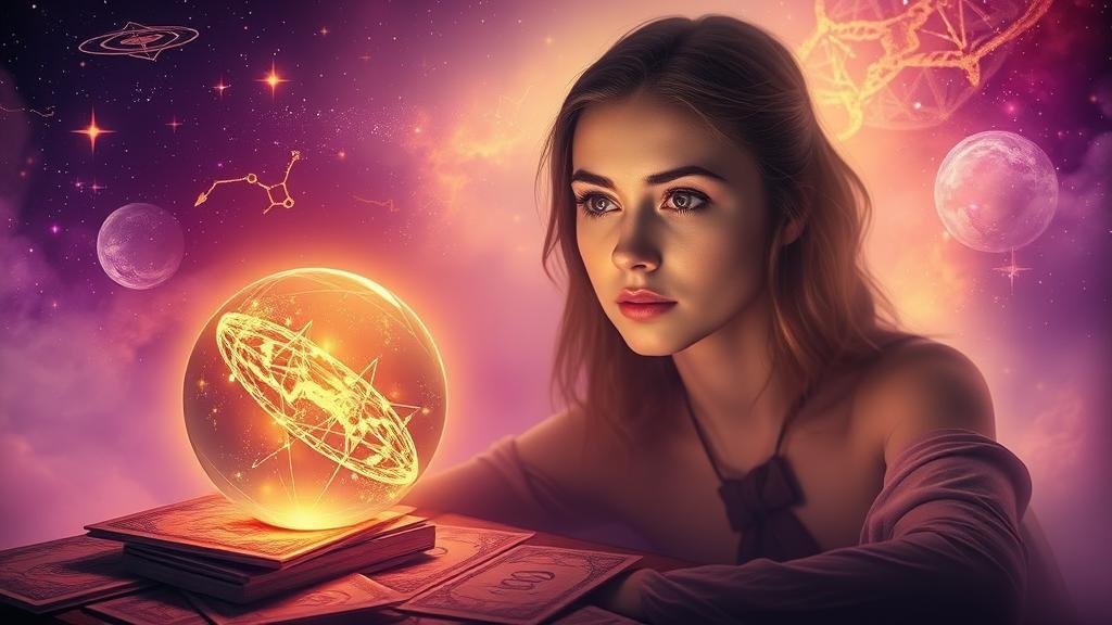 หน้าจอเรดาร์ดิจิทัล แสดงสัญลักษณ์จักรราศีและกลุ่มดาว พร้อมเป้าหมายเรืองแสงสีทอง