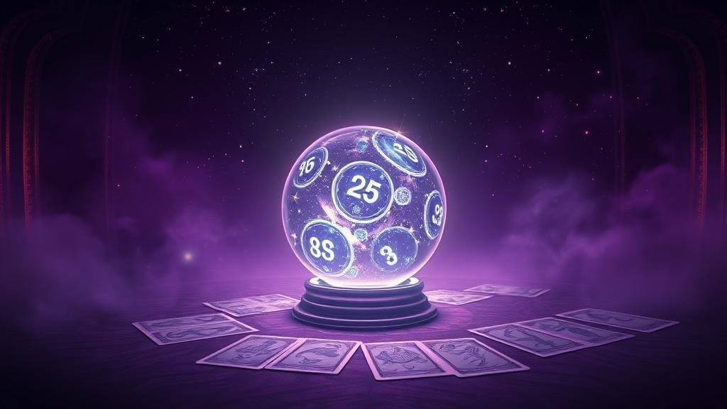 เครื่องรางไทยเรืองแสงด้วยตัวเลขและสัญลักษณ์โหราศาสตร์ ท่ามกลางท้องฟ้ายามค่ำคืน