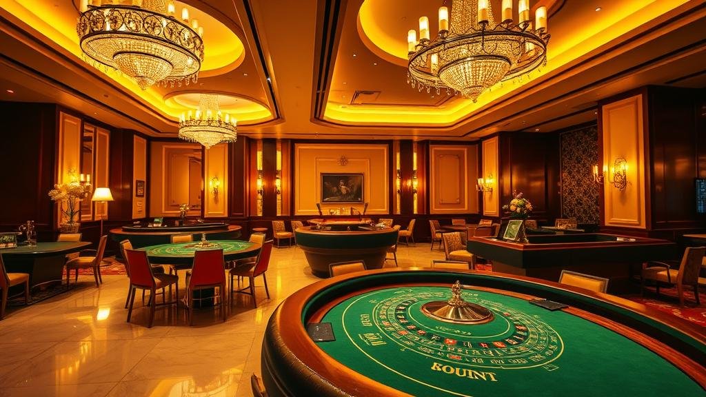 ภาพโต๊ะรูเล็ตพร้อมชิปเดิมพัน