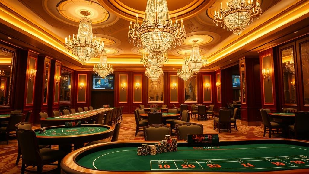 มือวางชิปบนโต๊ะแบล็คแจ็คในคาสิโน