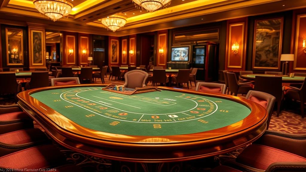 มือผู้เล่นวางชิปบนโต๊ะบาคาร่า พร้อมระบบแฟลตเบท