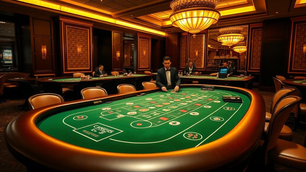 ภาพดีลเลอร์สาวสวยกำลังแจกไพ่บาคาร่าบนเว็บแท้