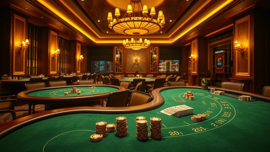 นักพนันสังเกตการณ์เกมบาคาร่าบนแท็บเล็ต