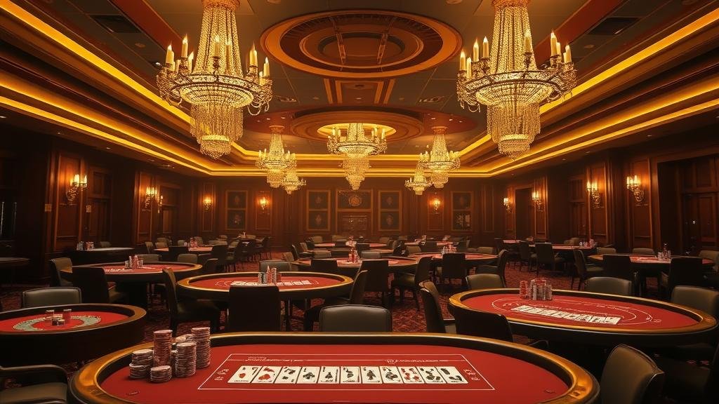 มือของผู้เล่นวางชิปบนโต๊ะบาคาร่า