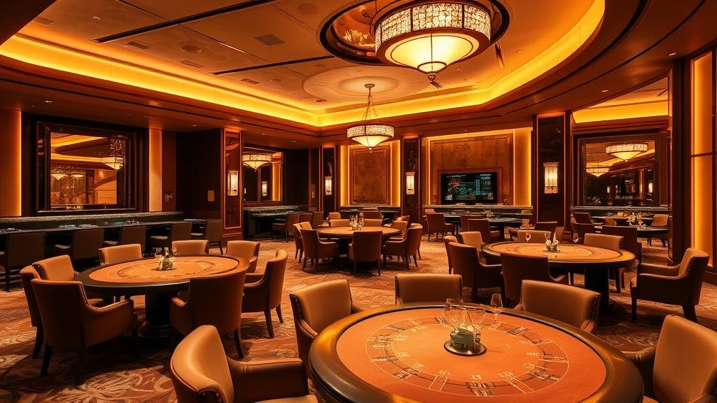 การนับชิปและเงินสด พร้อมสถิติบาคาร่าบนหน้าจอ