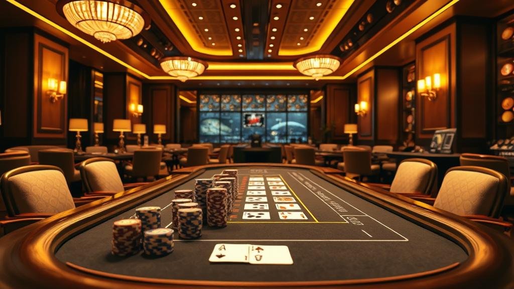 ดีลเลอร์กำลังสับไพ่บาคาร่าในคาสิโนสด