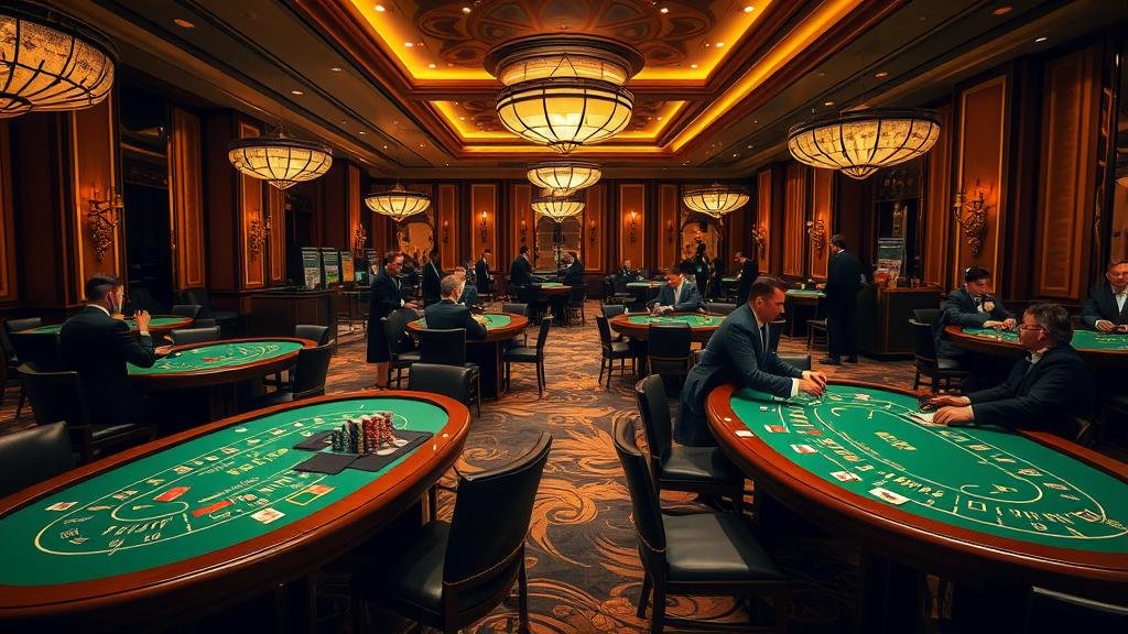 มือของผู้เล่นบาคาร่ากำลังวางชิปเดิมพันบนโต๊ะ