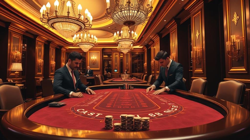 มือวางชิปบนโต๊ะบาคาร่า เน้นการวางแผนการเดิมพัน