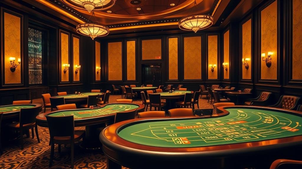 ไพ่บาคาร่าบนโต๊ะในคาสิโนหรู