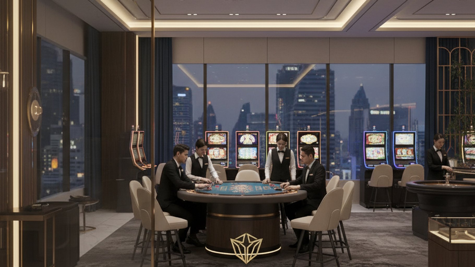 ภาพการ์ดบาคาร่าและชิปเดิมพันสำหรับการเล่น บา คา ร่า ออนไลน์