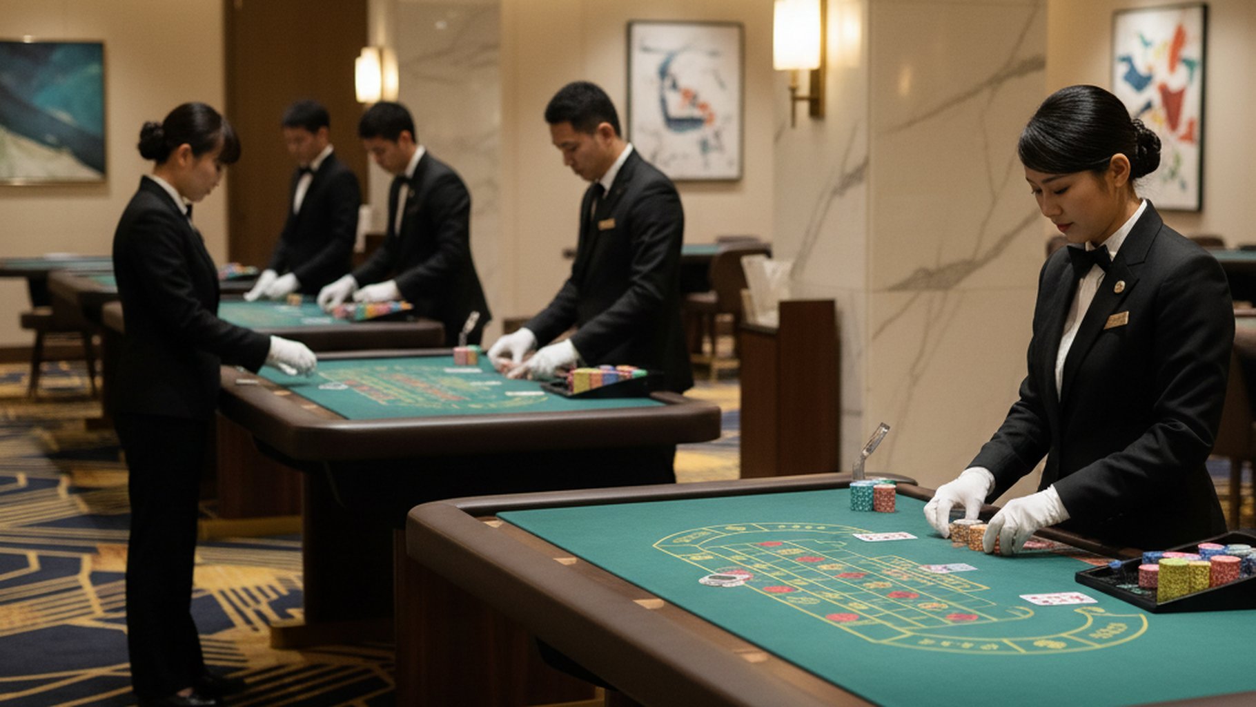 ความน่าจะเป็นพื้นฐานของเกมบาคาร่า Infographic แสดงความน่าจะเป็นในการชนะของ Banker, Player และ Tie ในเกมบาคาร่า