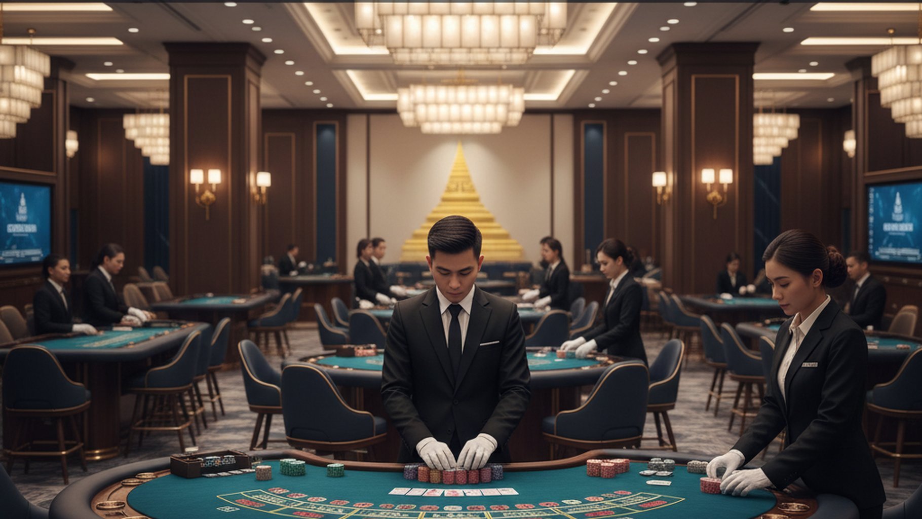 ตัวอย่าง Paytable เกมสล็อต แสดงสัญลักษณ์ Wild, Scatter, Bonus