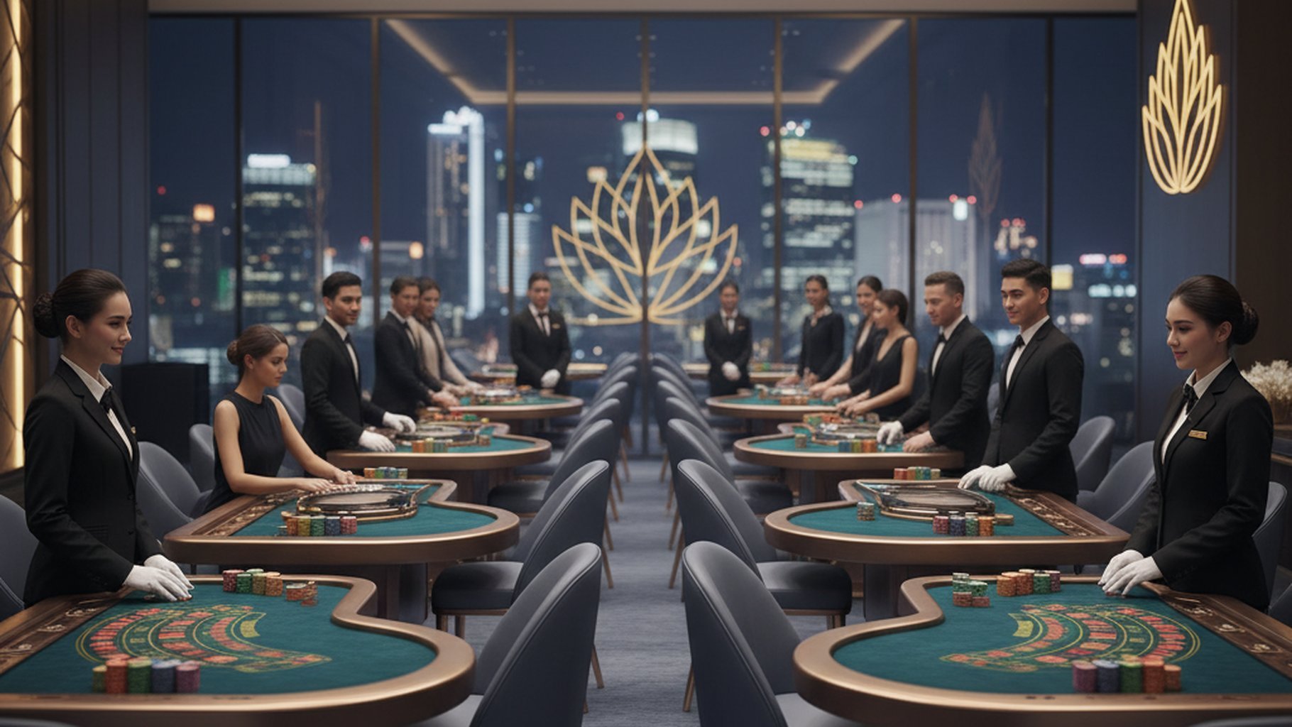 ภาพประกอบการตัดสินใจเข้าและออกจากโต๊ะบาคาร่า