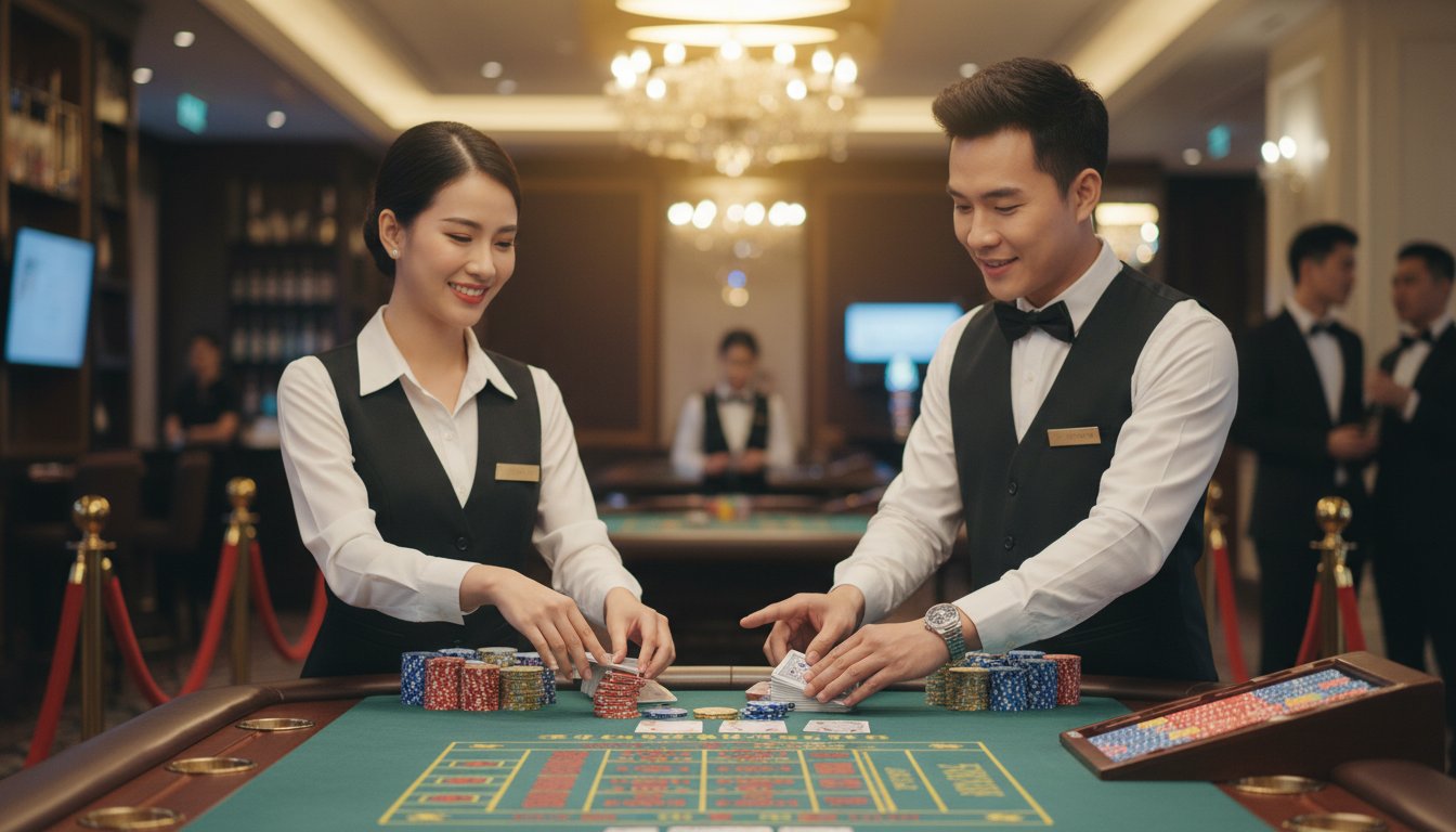 บรรยากาศสดใหม่ของบาคาร่าsa ภาพบรรยากาศโต๊ะบาคาร่าสด SA Gaming